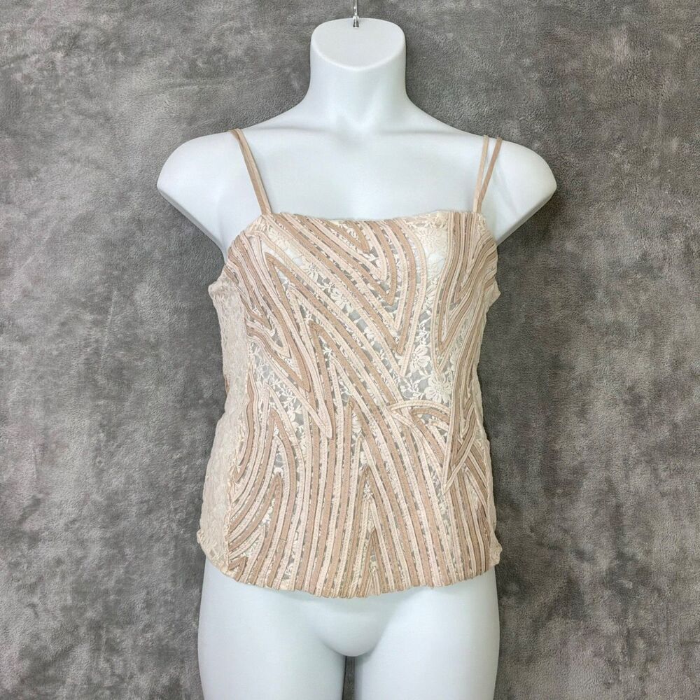 ALEXANDRA ROSATI RIBBON MESH Top Blouse Sleeveless Sz 14 Boho Fairy